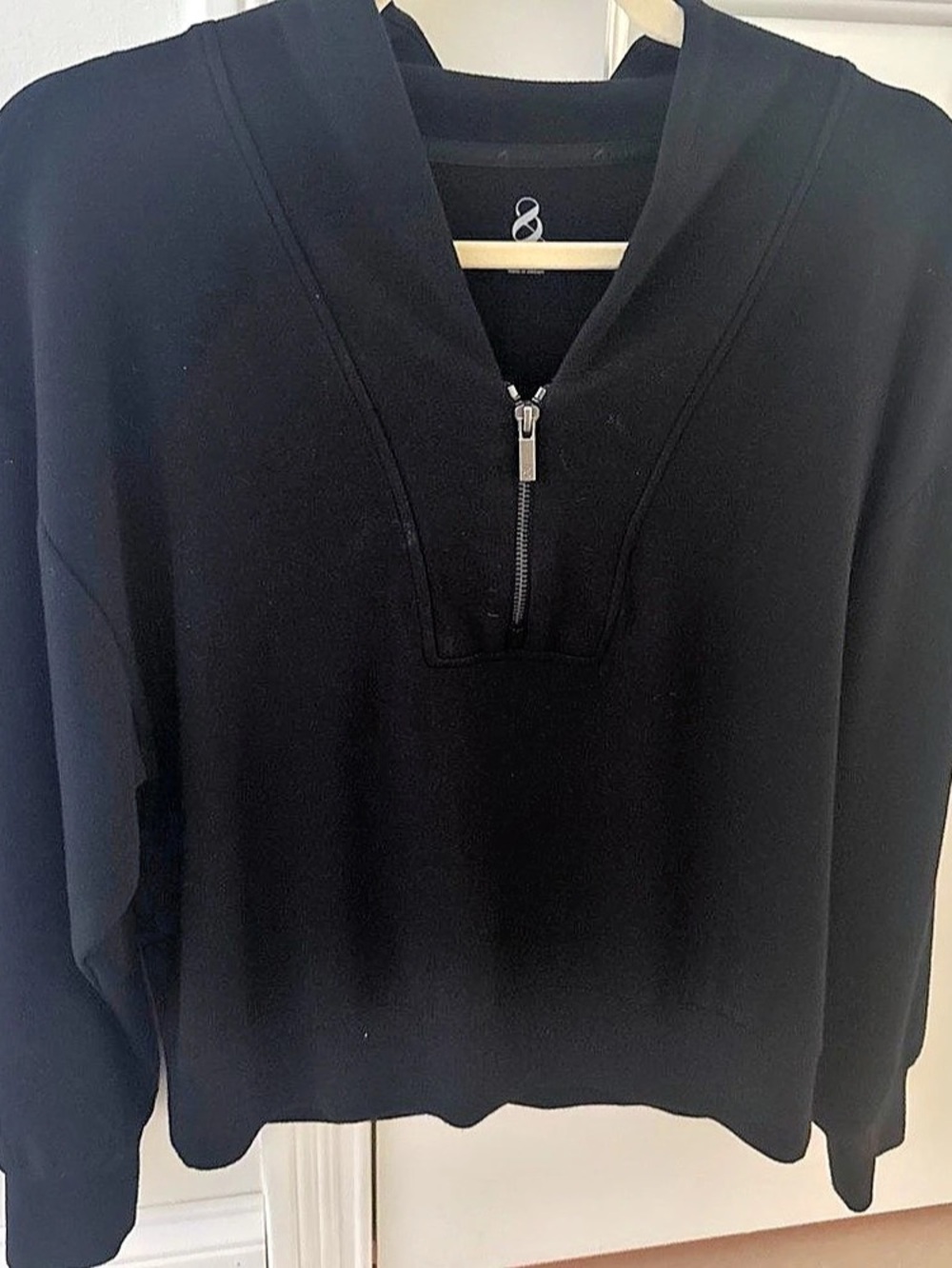 Lola & Grey Black Half-Zip Hoodie Size Small Like New